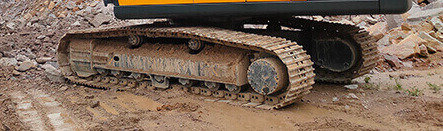 Excavator on a job site.